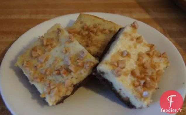 Barres de Gâteau au Fromage Garnies de Caramel