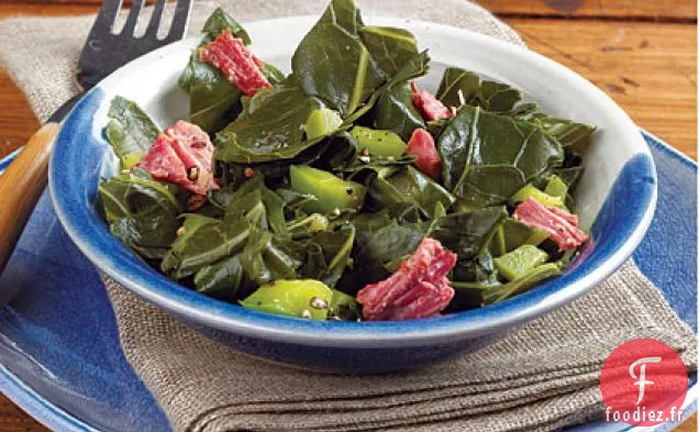 Légumes Verts de Collard Cuits Lentement