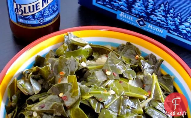 Légumes Verts de Collard Braisés à la Bière