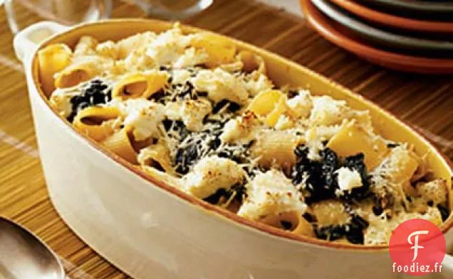 Rigatoni au Four à la Ricotta et aux légumes verts de Collard