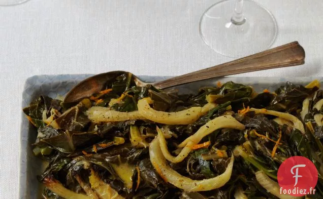 Légumes verts de Collard au Fenouil et Beurre d'Orange