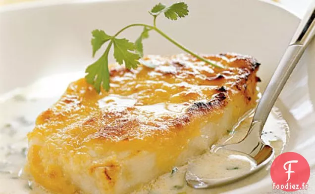 Morue Noire glacée au Miso dans un Bouillon de Noix de Coco