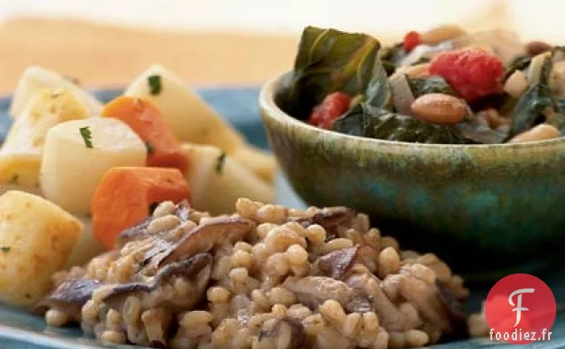 Haricots étouffés aux Poireaux et Légumes verts de Collard