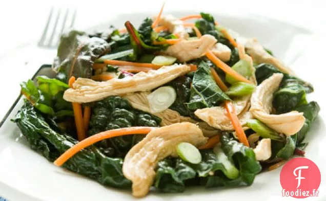 Poulet Au Soja Et Au Gingembre Et Légumes Verts