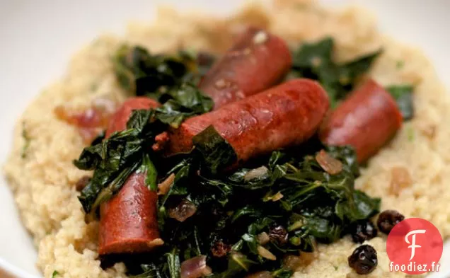 Dîner ce soir : Saucisse Merguez aux Collards et Couscous
