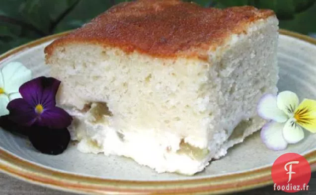 Gâteau à la Crème à la Rhubarbe