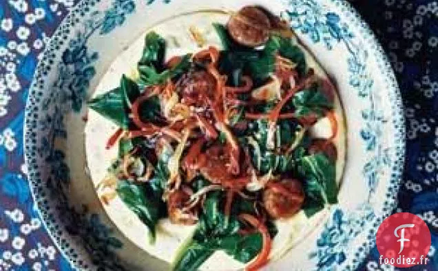 Andouille Sautée Et Légumes Verts Au Gruau