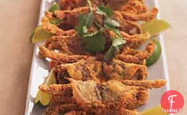 Crabes à Carapace Molle en Croûte de Semoule de Maïs avec Sauce Tartare à la Coriandre et au Citron Vert