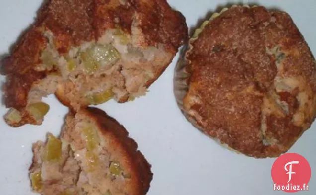 Muffins Sains à la Rhubarbe et à la Cannelle