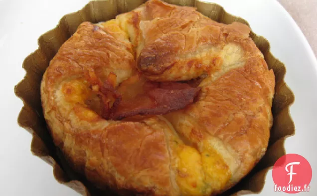 Soufflé au Cheddar, Bacon et Échalotes