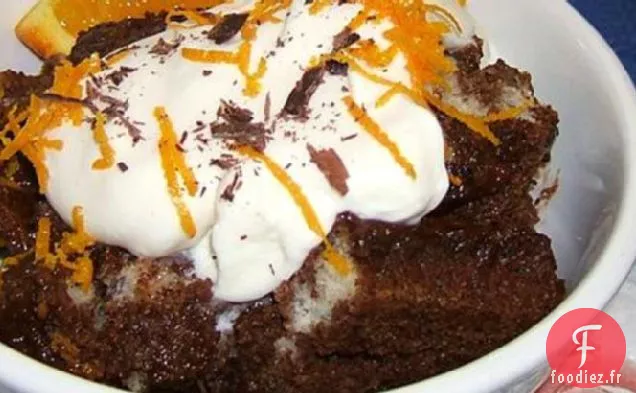 Pouding Au Pain Soufflé Au Chocolat Et À l'Orange