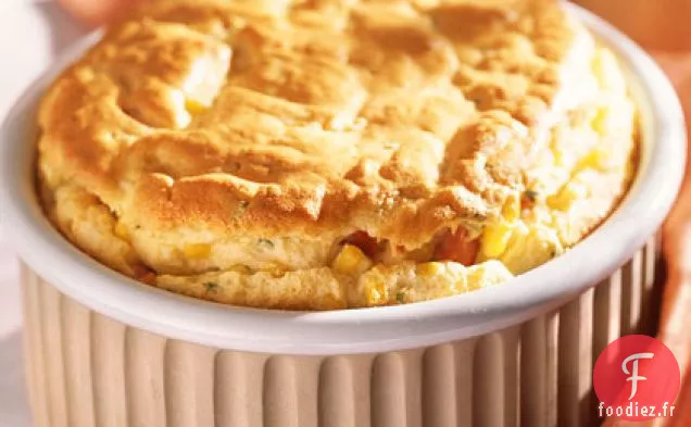 Soufflé au Jambon, Maïs et Fromage