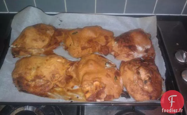 Calzones de Poulet au Basilic Barbecue (Oamc)