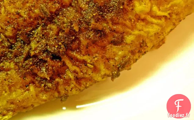 Poisson Bleu Noirci Et Champignons Brûlés