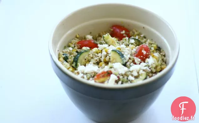 Salade De Tomates, Maïs Et Courgettes Au Riz Brun