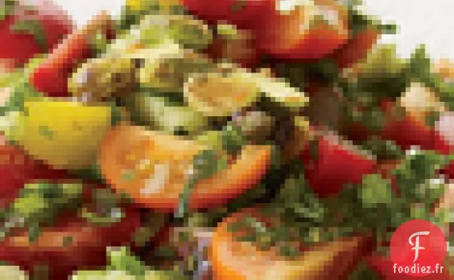 Salade de Tomates, Avocat et Maïs Rôti