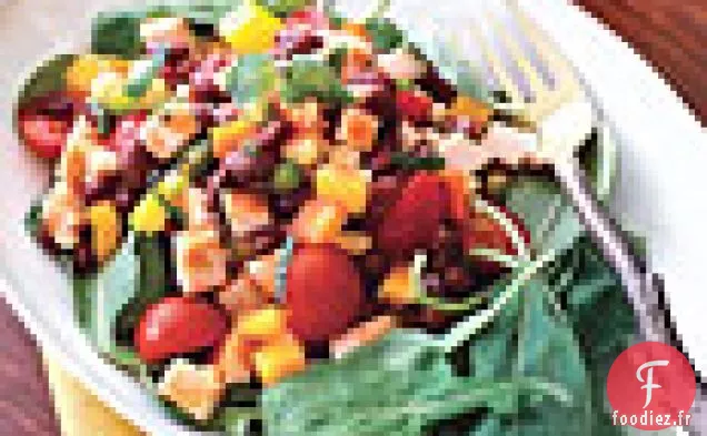 Dinde Fumée, Haricots Noirs, Poivron et Salade de Maïs