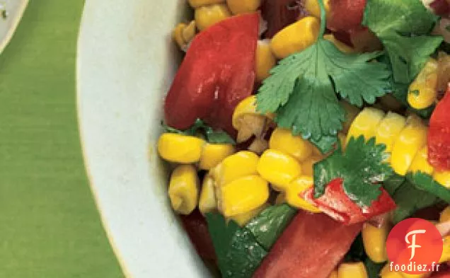 Salade De Maïs Sucré Et De Tomates À La Coriandre Fraîche