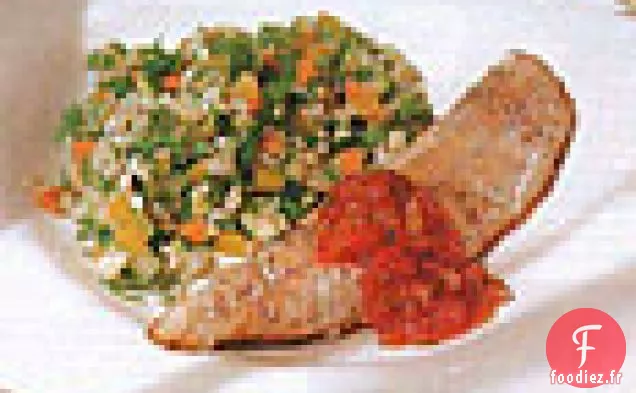 Maquereau Grillé Avec Confiture De Tomates Épicée