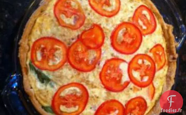 Quiche à la Tomate, au Basilic et à l'Ail