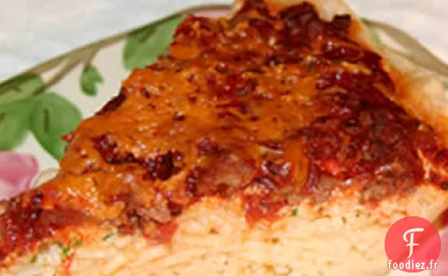 Tarte Spaghetti Fourrée au Bœuf et au Fromage