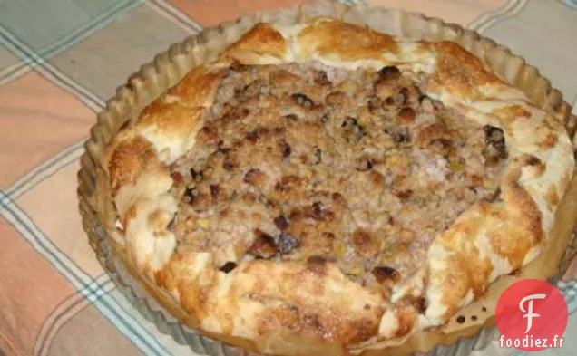Galette de Pommes aux Noix et Raisins Secs et Garniture de Streusel