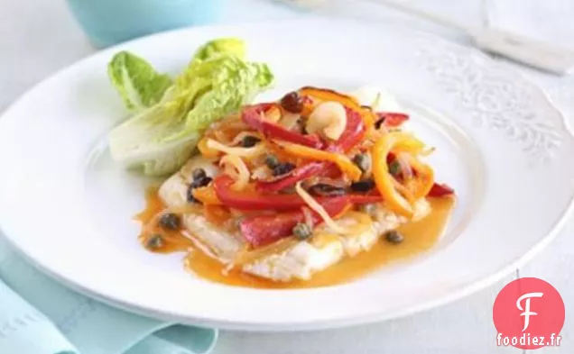 Poisson Au Beurre De Citron Avec Peperonata