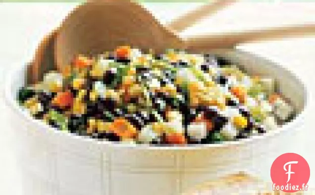 Salade de Haricots Noirs, Jícama et Maïs Grillé