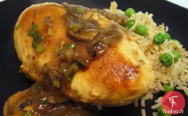 Poulet Au Vin et aux Champignons