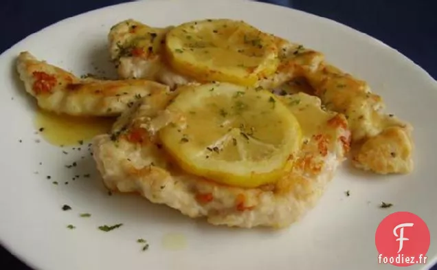 Poulet Au Citron Au Vin Blanc et Persil Facile