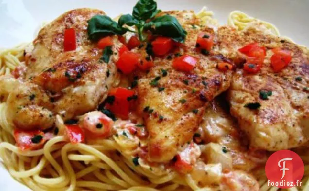 Poulet À La Sauce À La Crème Tomate Basilic