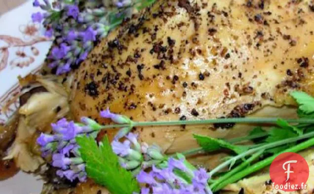 Poulet Rôti à la Lavande, Livèche et Citron Vert Au Miel