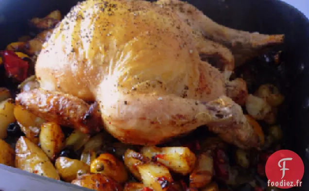 Poulet Aux Herbes Au Citron Avec Pommes De Terre Rôties