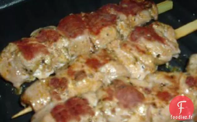 Souvlaki de Poulet ou de Porc à l'ail
