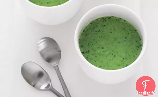 Soupe Glacée aux Pois Sucrés et au Cresson