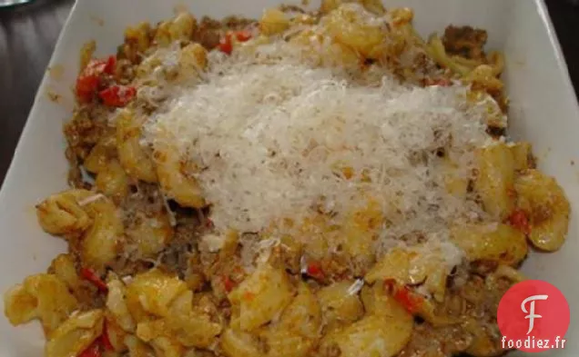 Paprikash de Dinde Moulue et Macaronis