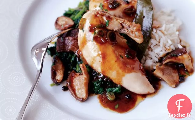 Poules de Cornouailles au Shiitake et au Cresson