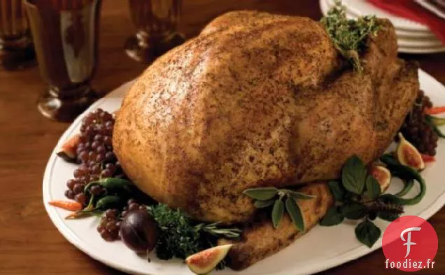 Dinde Frottée Aux Épices Avec Purée D'Ail Et De Poires