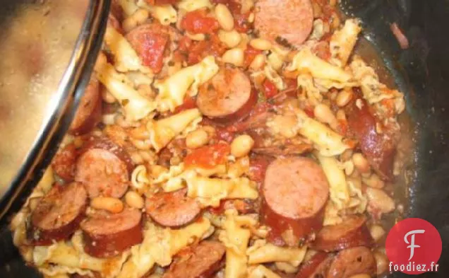 Rigatoni aux Haricots Blancs et Saucisses