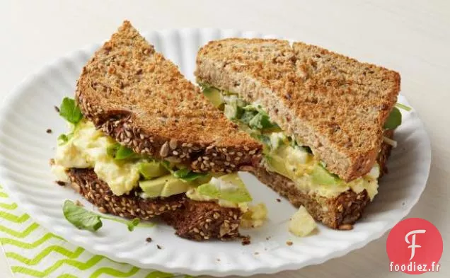 Sandwich à la Salade d'œufs à l'Avocat et au Cresson