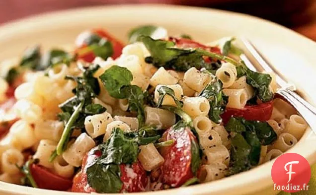 Pâtes au Cresson, Tomates et Fromage de Chèvre