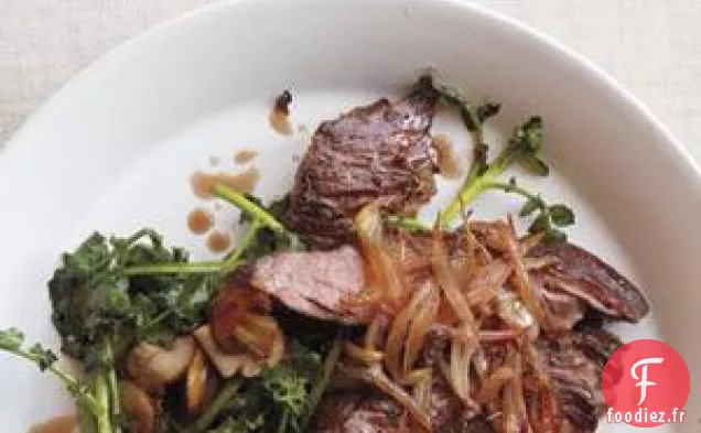 Jupe De Bifteck Aux Échalotes Et Recette De Cresson Sauté