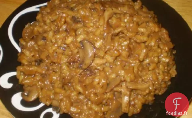 Risotto aux Cèpes, Oignons Caramélisés et Sauge