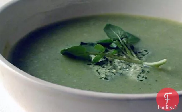 Soupe aux Courgettes et au Babeurre au Pesto de Cresson