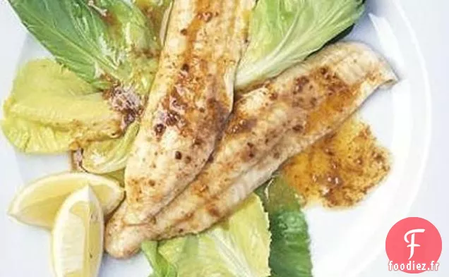 Sole De Citron Au Beurre De Citron Miso Et Légumes Verts Printaniers