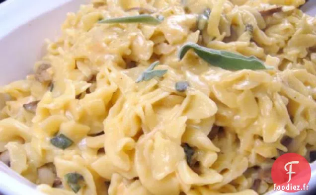 Pâtes Crémeuses aux Champignons et aux Amandes