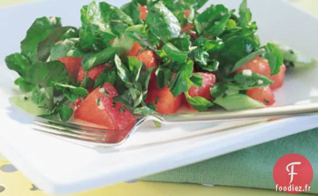 Salade de Pastèque et de Cresson au Gingembre