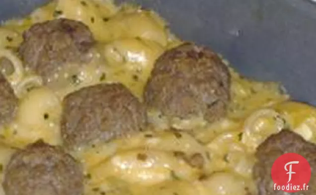 Macaroni au Fromage du Sud-Ouest avec Boulettes de viande Adobo