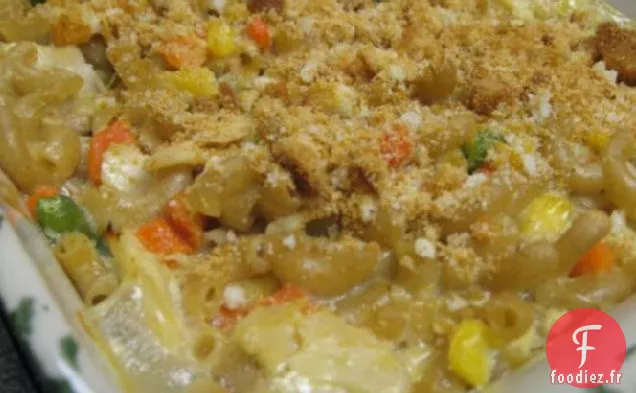 Macaroni au Poulet au Fromage et aux Légumes