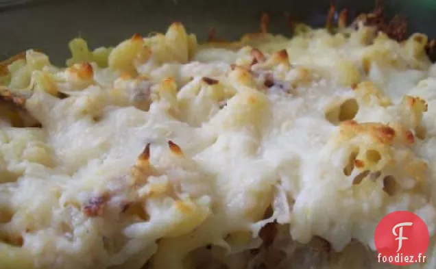 Macaroni au Fromage Aux Oignons Caramélisés